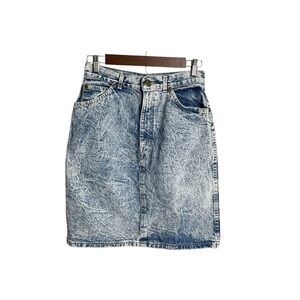 Chic Vintage Acid Wash‎ High Rise Denim Skirt Size 11